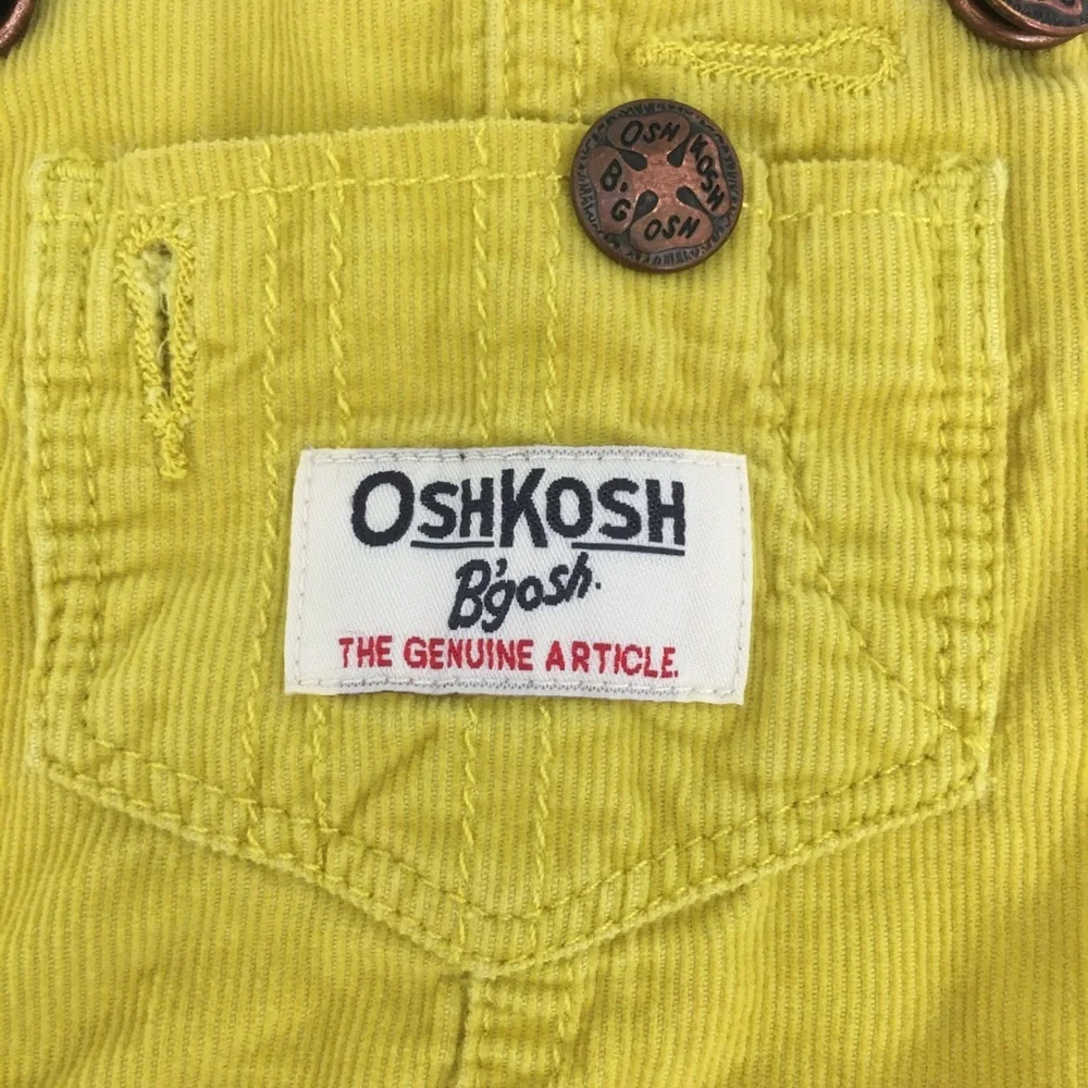 Oshkosh B’Gosh 1990’s Vintage Yellow Corduroy Overalls Kids Size 6 Months
